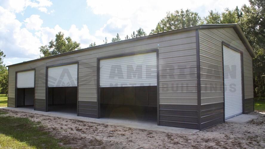 24x26 Box Eave Metal Garage - American Metal Buildings