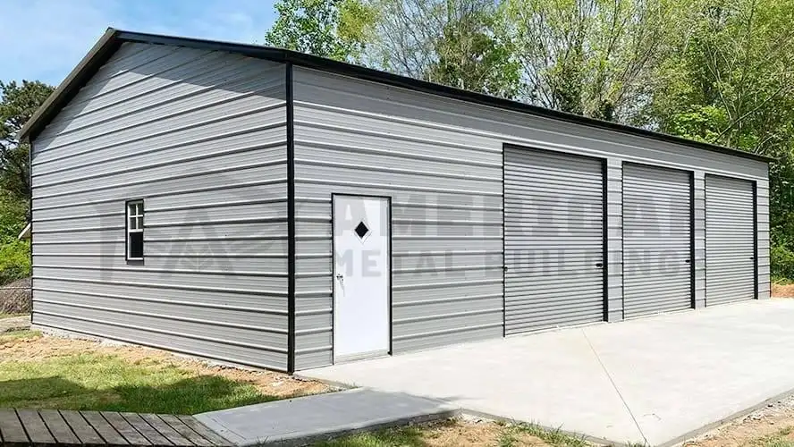 44'x36'x12' Metal Garage with Lean-to