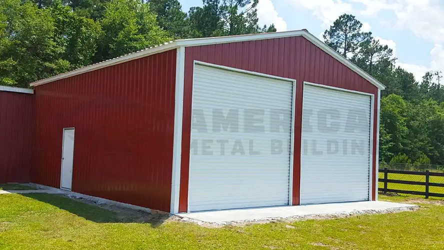 30x51x12 Metal Garage - American Metal Buildings